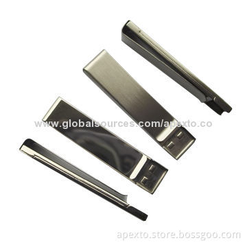 Hot selling clip shape USB flash drives, polish and brush optionalNew